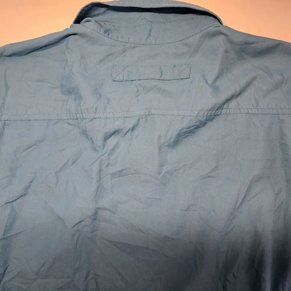 DULUTH 100% RAYON SHORT SLEEVE BUTTON DOWN‎ SHIRT SIZE XL BLUE - Picture 7 of 12